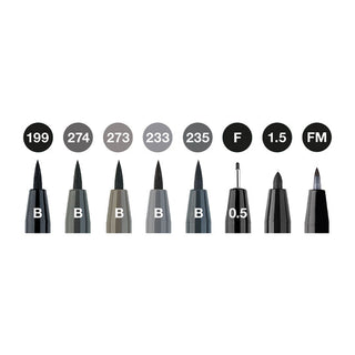Pitt Artist Pen¨ Black & Grey - Wallet of 8
