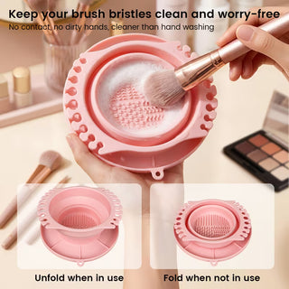 Collapsible Silicone Brush Cleaning Station