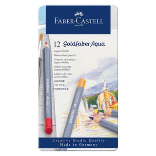 Goldfaber Aqua watercolour pencil, tin of 12 Faber-Castell vdiue2-zt.myshopify.com