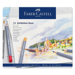 Goldfaber Aqua watercolour pencil, tin of 24 Faber-Castell vdiue2-zt.myshopify.com