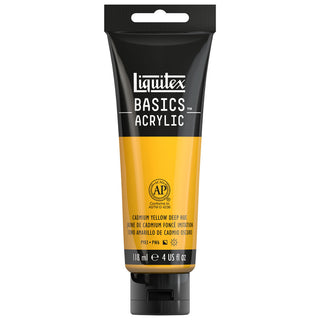 Basics Acrylic 118ml Tube, Cadmium Yellow Deep Hue