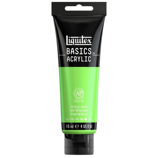 Basics Acrylic 118ml Tube, Metallic Green