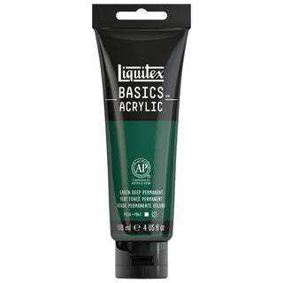 Basics Acrylic 118ml Tube, Permanent Green Deep