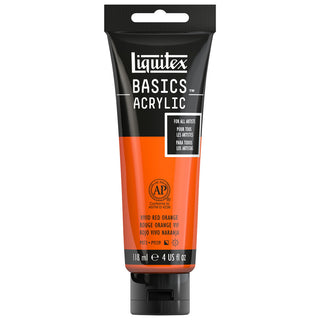 Basics Acrylic 118ml Tube, Vivid Red Orange
