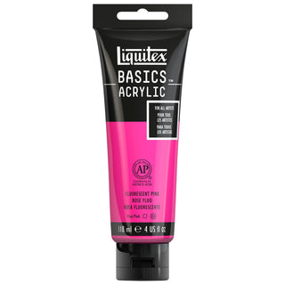 Basics Acrylic 118ml Tube, Fluorescent Pink