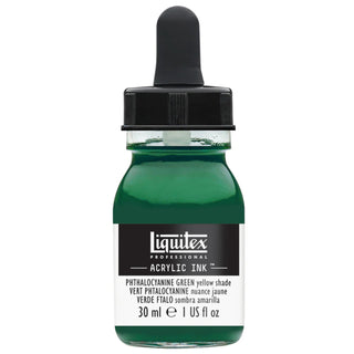 Encre acrylique en pot de 30 ml, teinte jaune-vert phtalocyanine