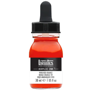 Acrylic Ink 30ml Jar, Vivid Red Orange
