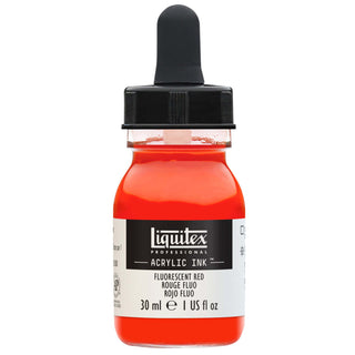 Acrylic Ink 30ml Jar, Fluorescent Red