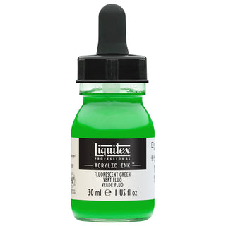Acrylic Ink 30ml Jar, Fluorescent Green