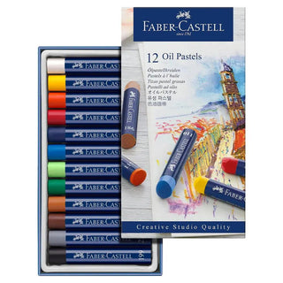 Oil pastels, cardboard wallet of 12 Faber-Castell vdiue2-zt.myshopify.com