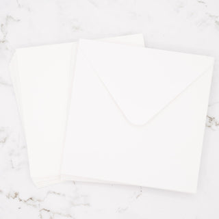Lot de 10 cartes blanches 6x6 pouces avec enveloppes à rabat V assorties sur marbre