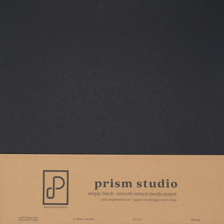 12 * 12 Mixed Media Paper, Simply Black (12 sheets)