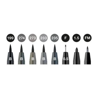 Pitt Artist Pen¨ Black & Grey - Wallet of 8 Faber-Castell vdiue2-zt.myshopify.com