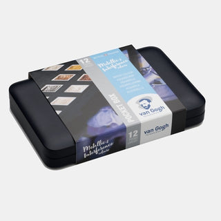 Van Gogh Watercolor Plastic Pocket Box, Specialty - Metallic/Interference (12 Pan)