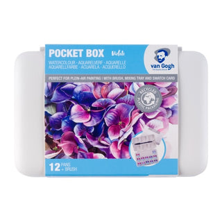 Van Gogh Watercolor Plastic Pocket Box, Pinks + Violets (12 Pan)