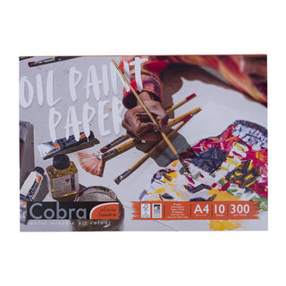 Bloc de papier pour peinture à l'huile Cobra A4, 300gsm, 10 feuilles