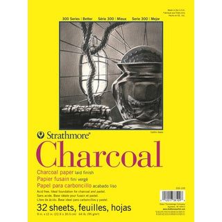 300 Series Charcoal Pad, White - 9" x 12" (Glue Bound)