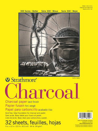 300 Series Charcoal Pad, White - 9" x 12" (Glue Bound)