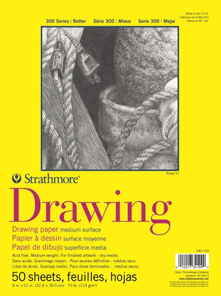 300 Series Drawing Pad, Medium Surface - 9" x 12" (Glue Bound)