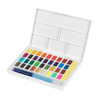 Solid Watercolour Box of 36 with Sponge and Water Brush Faber-Castell vdiue2-zt.myshopify.com