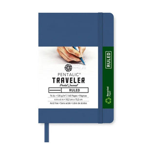 Traveler Ruled Pocket Journal, 4" x 6" - Denim Blue Pentalic vdiue2-zt.myshopify.com