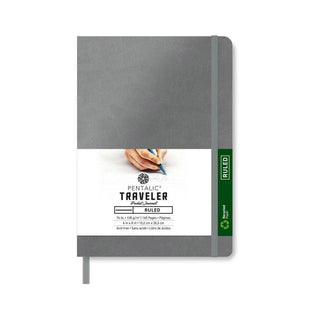 Traveler Ruled Pocket Journal, 6" x 8" - Metallic Silver Pentalic vdiue2-zt.myshopify.com