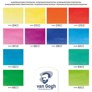 Van Gogh Watercolor Plastic Pocket Box, Vibrant Colours (12 Pan) Van Gogh vdiue2-zt.myshopify.com