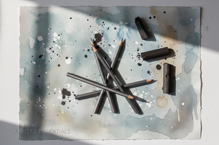 graphite and chacoal witha creative background