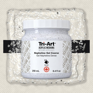 Milieu acrylique Tri-Art Nepheline Gel Coarse, texture épaisse et granulés grossiers dans un pot de 250ml
