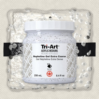 Gel Néphéline Tri-Art Extra Grossier, médium acrylique en pot de 250ml avec texture grossière visible