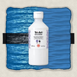 Tri-Art Opacifying Acrylic Medium 250ml bottle with purple A icon