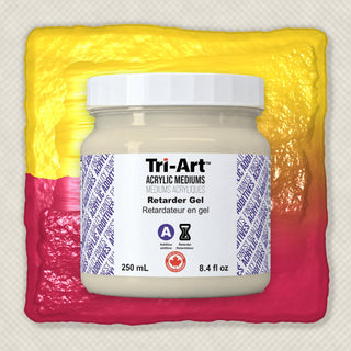 Tri-Art Retarder Gel acrylic medium in 250ml jar with white label and maple leaf logo