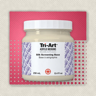 Base acrylique pour sérigraphie Tri-Art, pot de 250 ml avec étiquette blanche