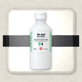 Tri-Art UV Reactive Polymer Matte Acrylic Medium in 250ml white bottle with green label
