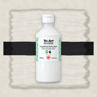 Tri-Art Medium Mat Stabilisateur UV, médium acrylique en bouteille blanche de 250 ml